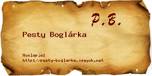 Pesty Boglárka névjegykártya